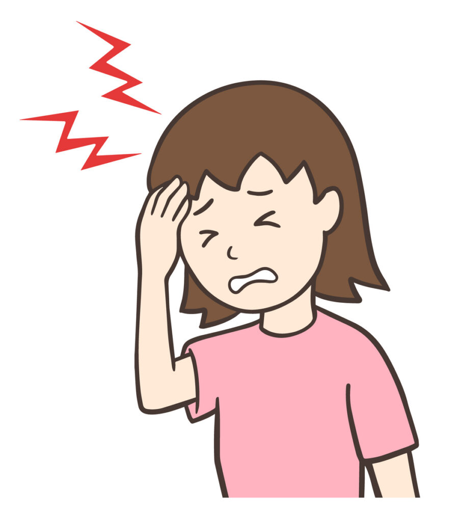 こめかみ 頭痛 イラスト