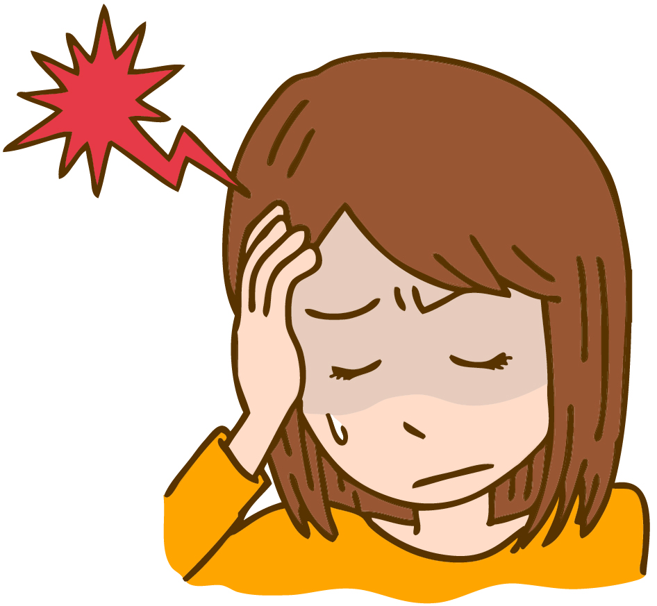 頭痛、貧血　イラスト